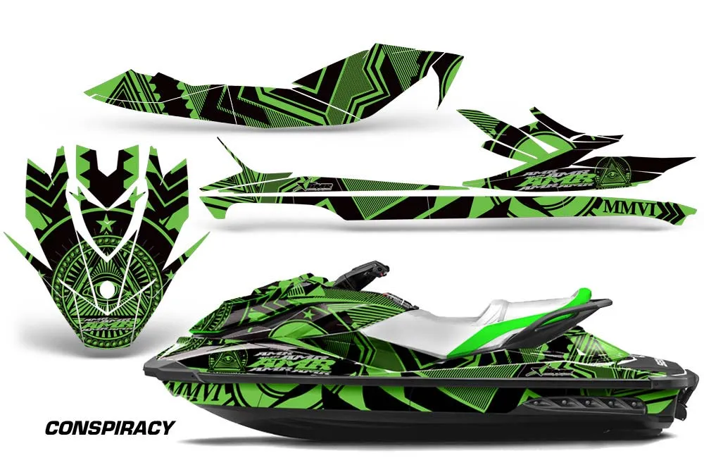 Sea Doo GTI / GTR / GTS Sitdown Jet Ski Graphic Kit - 2011-2019 Conspiracy Green