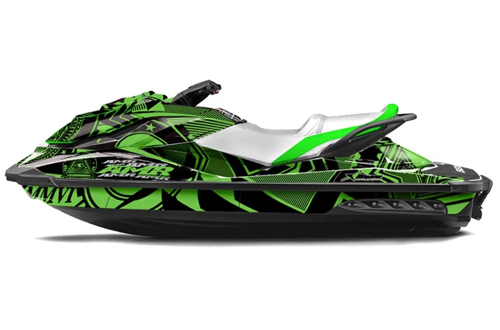 Sea Doo GTI / GTR / GTS Sitdown Jet Ski Graphic Kit - 2011-2019 Conspiracy Green
