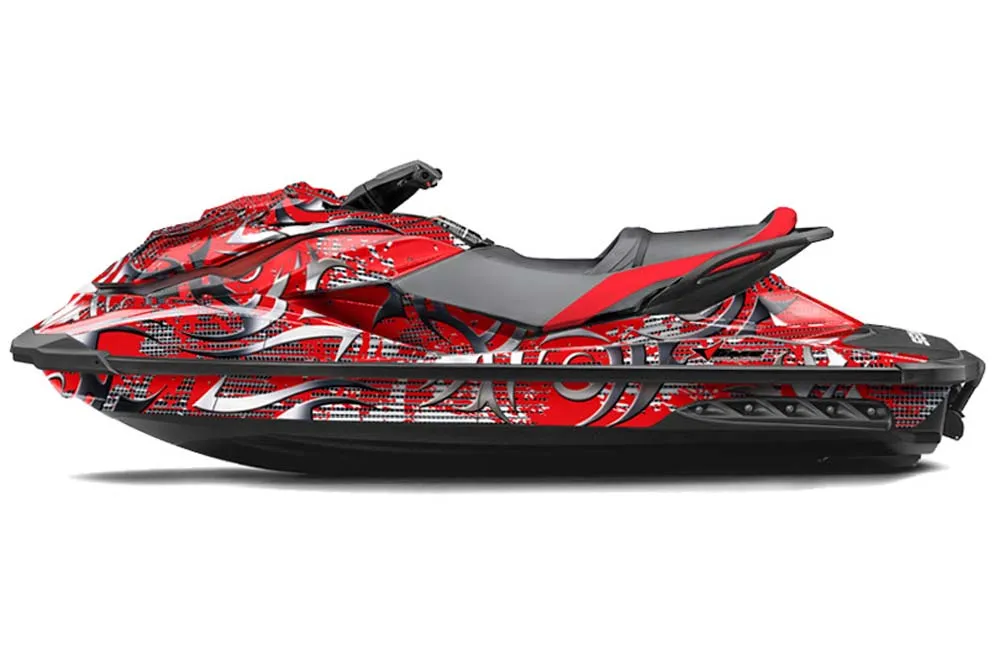 Sea Doo GTI / GTR / GTS Sitdown Jet Ski Graphic Kit - 2011-2019 Deaden Red