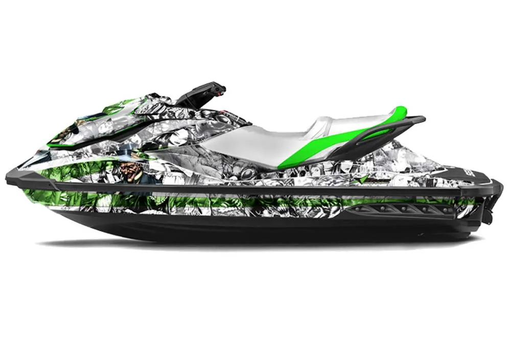 Sea Doo GTI / GTR / GTS Sitdown Jet Ski Graphic Kit - 2011-2019 Mad Hatter White
