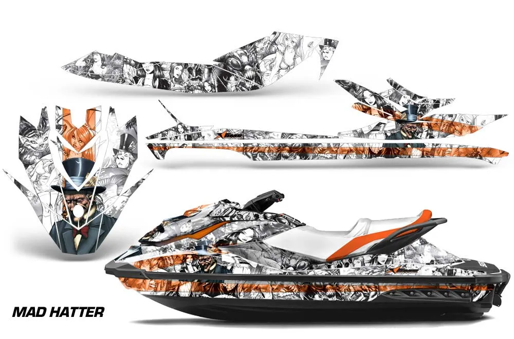 Sea Doo GTI / GTR / GTS Sitdown Jet Ski Graphic Kit - 2011-2019 Mad Hatter White