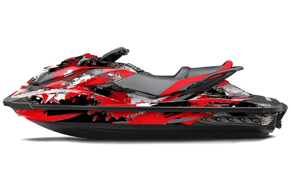 Sea Doo GTI / GTR / GTS Sitdown Jet Ski Graphic Kit - 2011-2019 Street Star Red