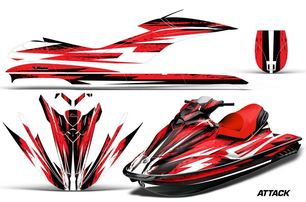 Sea Doo GTI Sitdown Jet Ski Graphic Kit 2006-2010 Attack Red