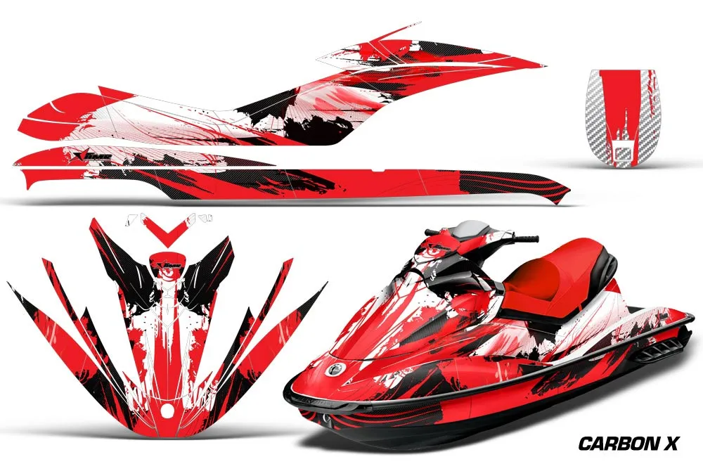 Sea Doo GTI Sitdown Jet Ski Graphic Kit 2006-2010 Carbon X Red