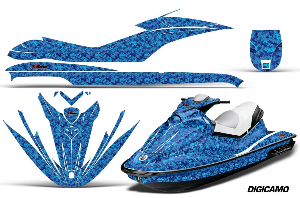 Sea Doo GTI Sitdown Jet Ski Graphic Kit 2006-2010 Digi Camo Blue