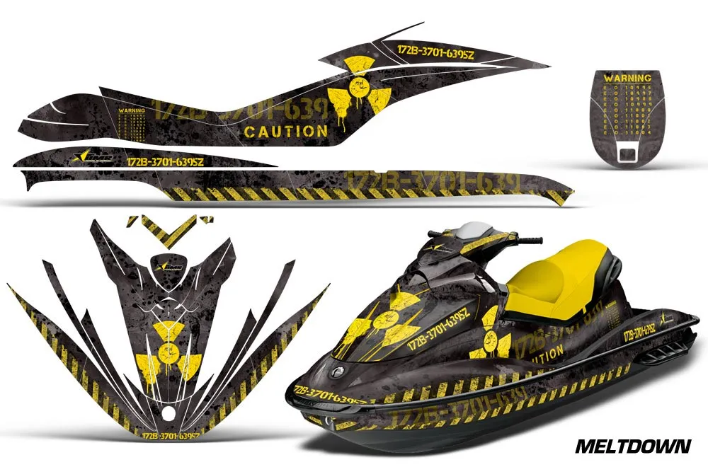 Sea Doo GTI Sitdown Jet Ski Graphic Kit 2006-2010 Meltdown Yellow