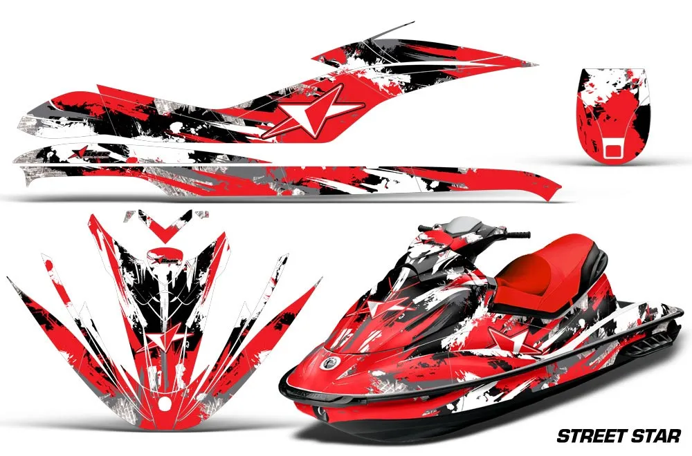 Sea Doo GTI Sitdown Jet Ski Graphic Kit 2006-2010 Street Star Red