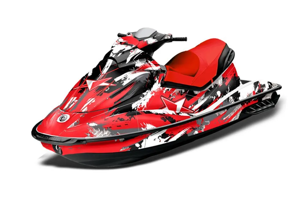 Sea Doo GTI Sitdown Jet Ski Graphic Kit 2006-2010 Street Star Red