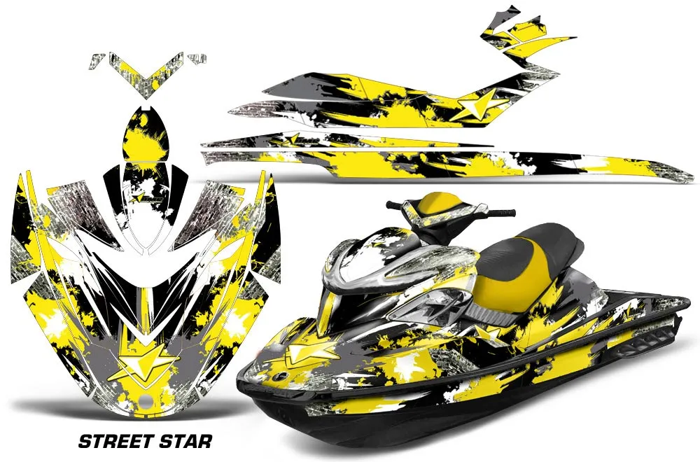 Sea Doo RXP Sitdown Jet Ski Graphic Kit 2004-2011 Street Star Yellow