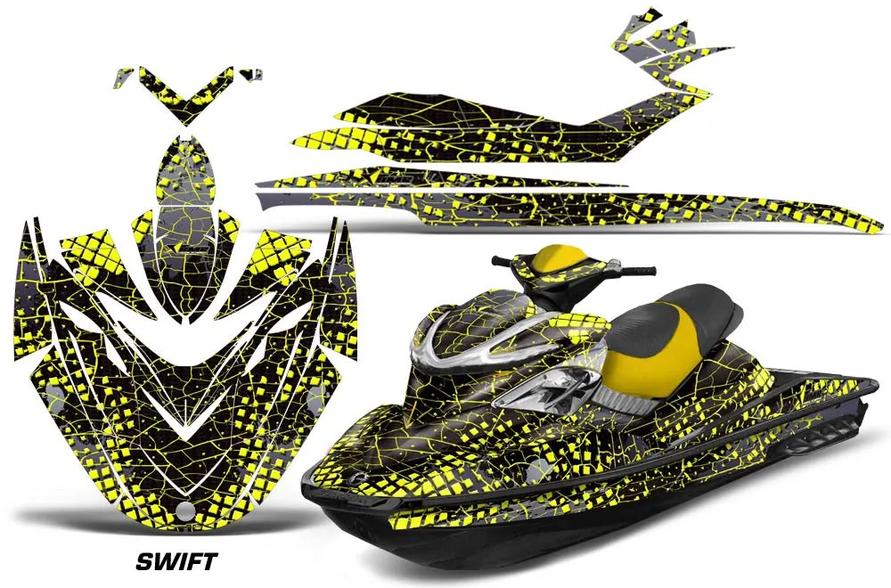 Sea Doo RXP Sitdown Jet Ski Graphic Kit 2004-2011 Swift Yellow