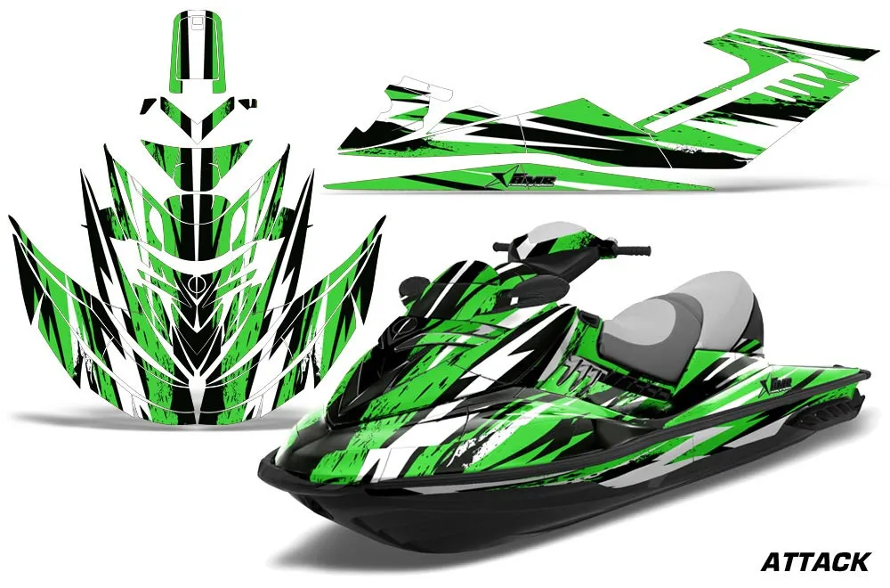 Sea Doo RXT Sitdown Jet Ski Graphic Kit 2005-2009 Attack Green