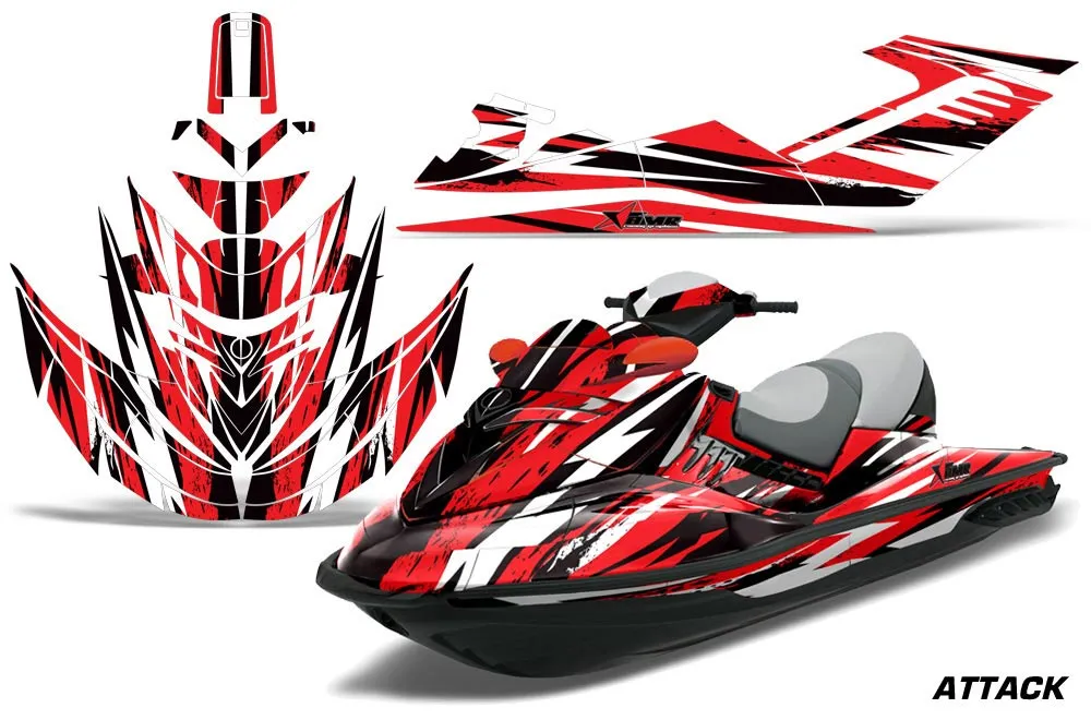 Sea Doo RXT Sitdown Jet Ski Graphic Kit 2005-2009 Attack Red