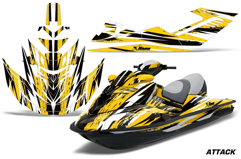 Sea Doo RXT Sitdown Jet Ski Graphic Kit 2005-2009 Attack Yellow