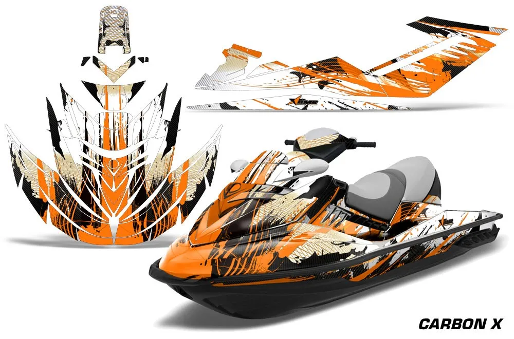 Sea Doo RXT Sitdown Jet Ski Graphic Kit 2005-2009 Carbon X Orange