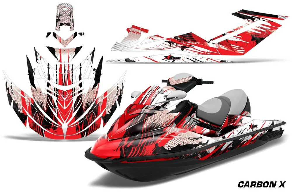 Sea Doo RXT Sitdown Jet Ski Graphic Kit 2005-2009 Carbon X Red