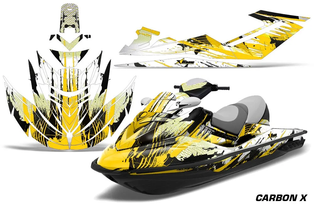 Sea Doo RXT Sitdown Jet Ski Graphic Kit 2005-2009 Carbon X Yellow