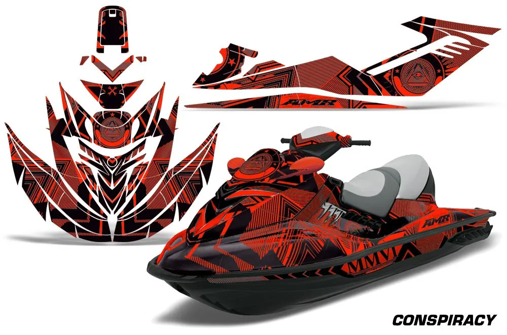 Sea Doo RXT Sitdown Jet Ski Graphic Kit 2005-2009 Conspiracy Red