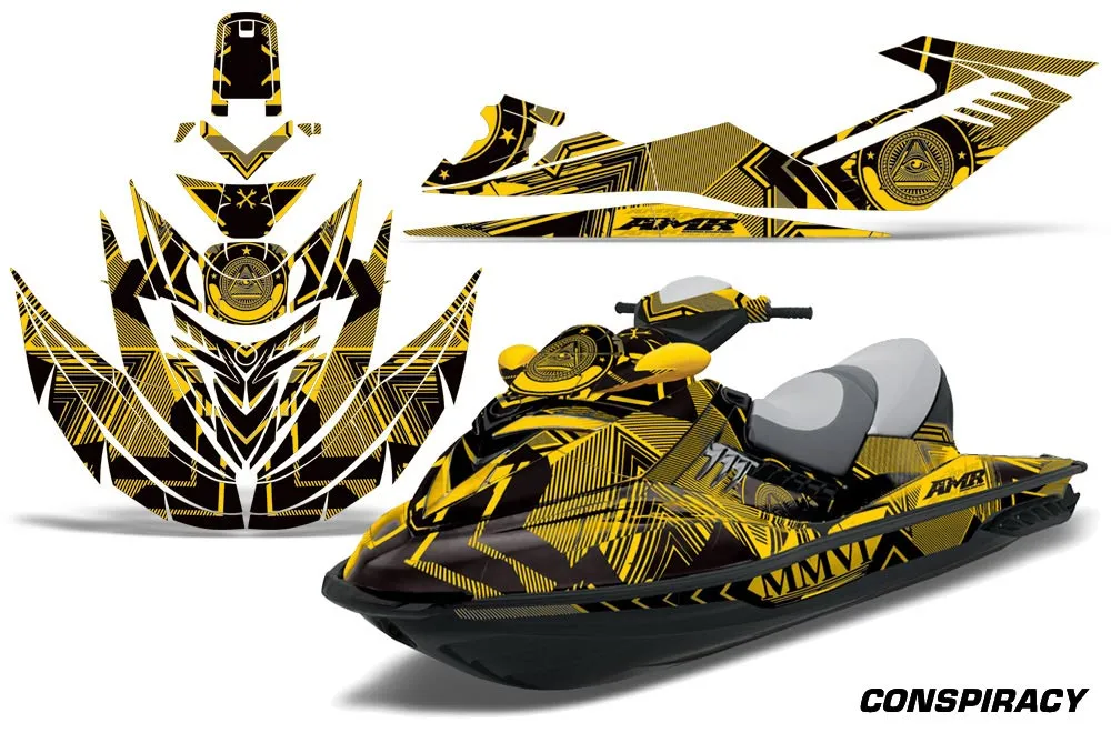 Sea Doo RXT Sitdown Jet Ski Graphic Kit 2005-2009 Conspiracy Yellow