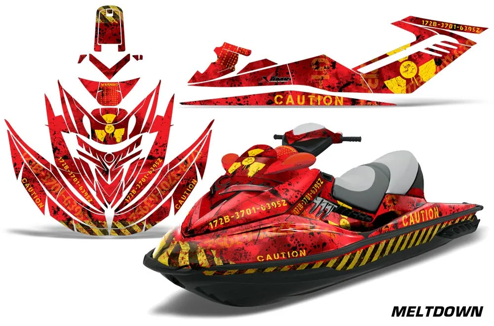 Sea Doo RXT Sitdown Jet Ski Graphic Kit 2005-2009 Meltdown Yellow
