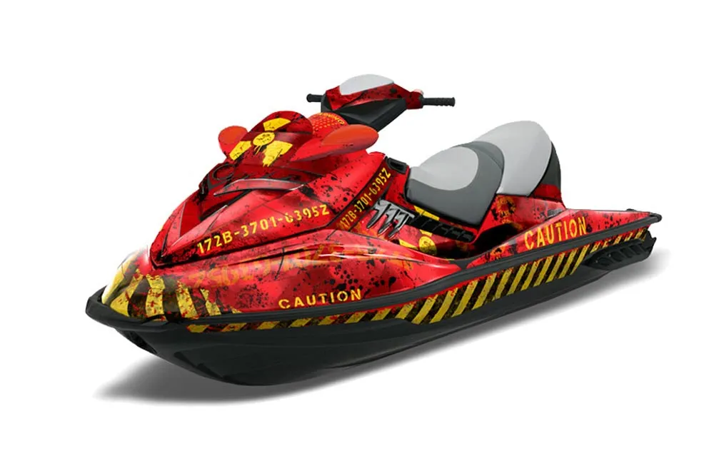 Sea Doo RXT Sitdown Jet Ski Graphic Kit 2005-2009 Meltdown Yellow