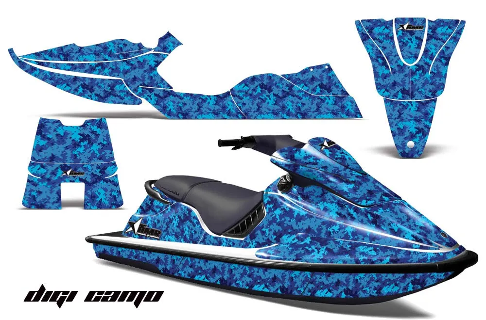 Sea Doo XP Bombardier Jet Ski Graphic Kit - 1994-1996 Digi Camo Blue