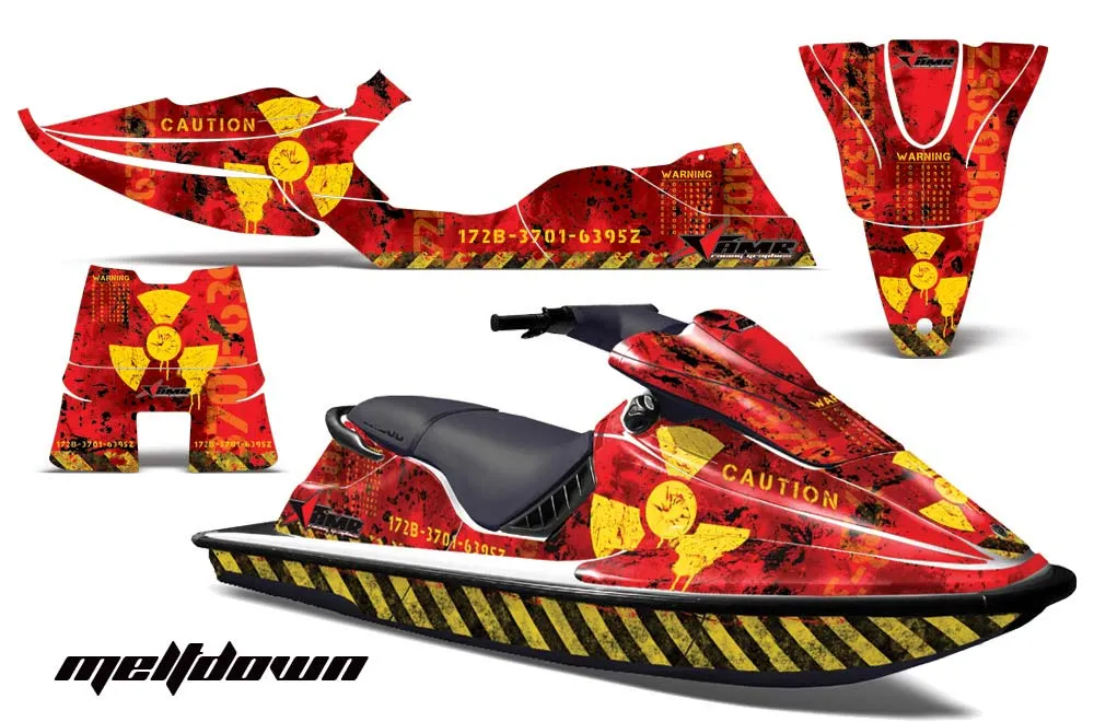 Sea Doo XP Bombardier Jet Ski Graphic Kit - 1994-1996 Meltdown Red