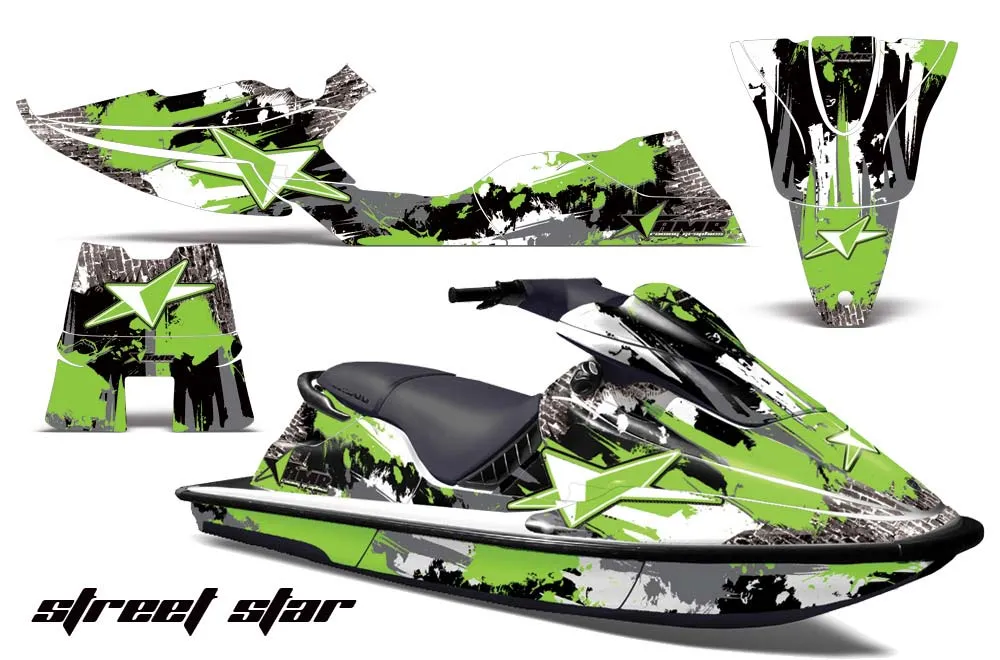 Sea Doo XP Bombardier Jet Ski Graphic Kit - 1994-1996 Street Star Green