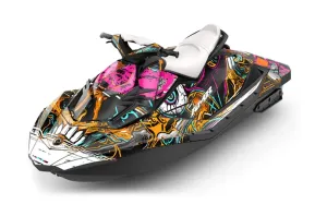 Sea Doo Bombardier Spark (3 UP) Jet Ski Graphic Kit 2015-2018 Frenzy Orange
