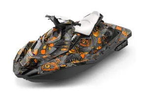 Sea Doo Bombardier Spark (3 UP) Jet Ski Graphic Kit 2015-2018 Tune In Orange