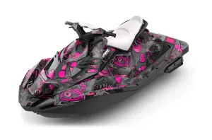 Sea Doo Bombardier Spark (3 UP) Jet Ski Graphic Kit 2015-2018 Tune In Pink