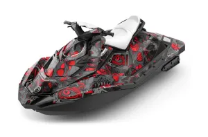 Sea Doo Bombardier Spark (3 UP) Jet Ski Graphic Kit 2015-2018 Tune In Red