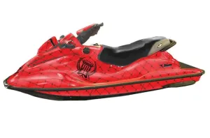 Sea Doo Bombardier GSX Jet Ski Graphic Kit - 1996-1999 Silver Star - Reloaded Red