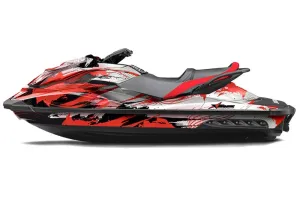 Sea Doo GTI / GTR / GTS Sitdown Jet Ski Graphic Kit - 2011-2019 Carbon X Red