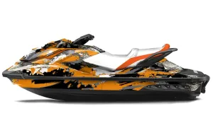 Sea Doo GTI / GTR / GTS Sitdown Jet Ski Graphic Kit - 2011-2019 Street Star Orange