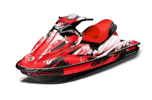 Sea Doo GTI Sitdown Jet Ski Graphic Kit 2006-2010 Carbon X Red