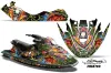 Sea Doo Bombardier GTX Siege Avant Jet Ski Graphic Kit 1996-1999 Ed Hardy - Pirates Green