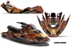 Sea Doo Bombardier GTX Siege Avant Jet Ski Graphic Kit 1996-1999 Firestorm Black