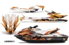 Sea Doo GTI / GTR / GTS Sitdown Jet Ski Graphic Kit - 2011-2019 Carbon X Orange