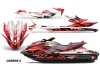 Sea Doo GTI / GTR / GTS Sitdown Jet Ski Graphic Kit - 2011-2019 Carbon X Red