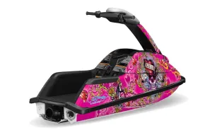 Yamaha Superjet Freestyle Jet Ski Graphic Kit (Round Nose) All Years Ed Hardy - Love kills Pink