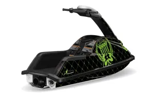 Yamaha Superjet Freestyle Jet Ski Graphic Kit (Round Nose) All Years Silver Star - Reloaded Green