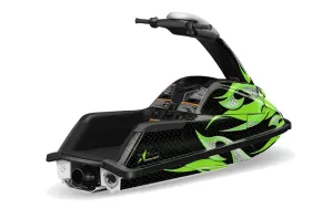 Yamaha Superjet Freestyle Jet Ski Graphic Kit (Round Nose) All Years Tribal Flames Green