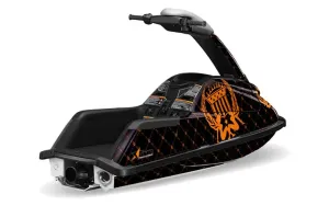 Yamaha Superjet Round Nose Jet Ski Graphic Kit - All Years Silver Star - Reloaded Orange