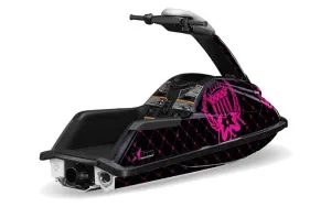 Yamaha Superjet Round Nose Jet Ski Graphic Kit - All Years Silver Star - Reloaded Pink
