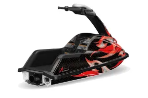 Yamaha Superjet Round Nose Jet Ski Graphic Kit - All Years Tribal Flames Red