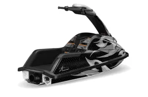 Yamaha Superjet Round Nose Jet Ski Graphic Kit - All Years Tribal Flames Silver