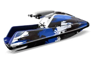 Yamaha Superjet Square Nose Jet Ski Graphic Kit - All Years Carbon X Blue