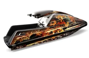 Yamaha Superjet Square Nose Jet Ski Graphic Kit - All Years Firestorm Black