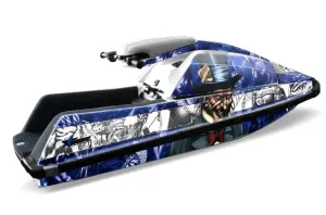 Yamaha Superjet Square Nose Jet Ski Graphic Kit - All Years Mad Hatter Blue