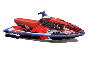 Yamaha Wave Raider Jet Ski Graphic Kit - 1994-1996 Carbon X Red